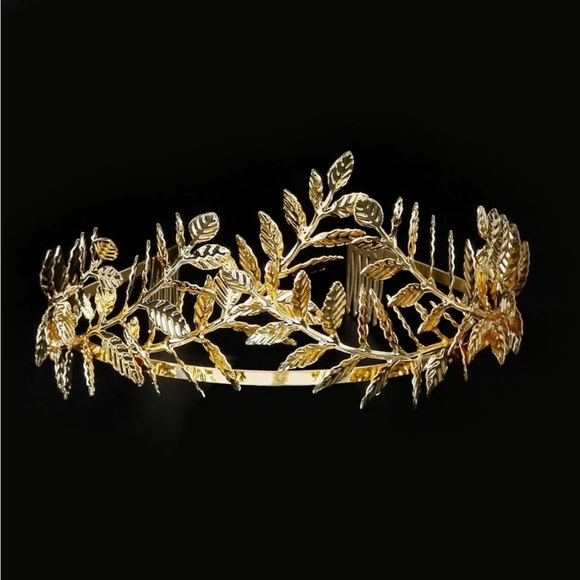GOLD LEAF TIARA - Picture 2 of 3